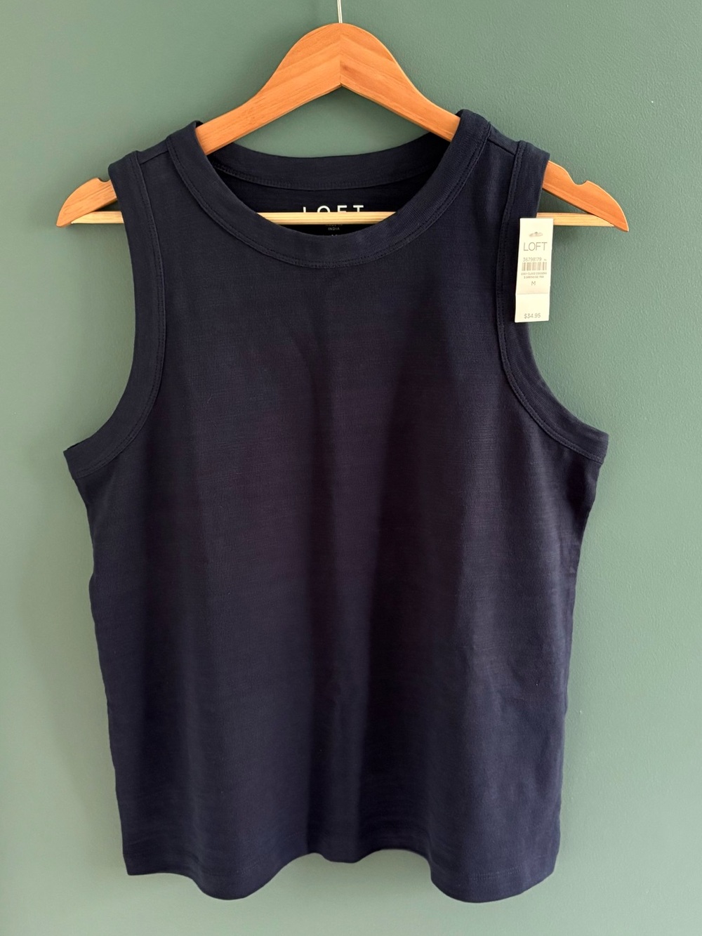 LOFT Dark Navy Crewneck Tank, Size Medium, NWT